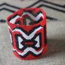 Art# K232 3.5+ inch. Original Kayapo Traditional Peyote stitch Beaded Bracelet from Brazil.