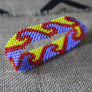 Art# K233 4+ inch. Original Kayapo Traditional Peyote stitch Beaded Bracelet from Brazil.