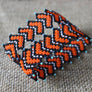 Art# K234 3+ inch. Original Kayapo Traditional Peyote stitch Beaded Bracelet from Brazil.