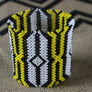Art# K237 4 inch. Original Kayapo Traditional Peyote stitch Beaded Bracelet from Brazil.