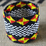 Art# K238 3.5+ inch. Original Kayapo Traditional Peyote stitch Beaded Bracelet from Brazil.