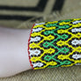 Art# K240 3+ inch. Original Kayapo Traditional Peyote stitch Beaded Bracelet from Brazil.