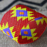 Art# K241 3.5+ inch. Original Kayapo Traditional Peyote stitch Beaded Bracelet from Brazil.
