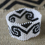 Art# K242 3+ inch. Original Kayapo Traditional Peyote stitch Beaded Bracelet from Brazil.