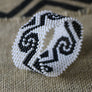 Art# K242 3+ inch. Original Kayapo Traditional Peyote stitch Beaded Bracelet from Brazil.