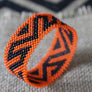 Art# K243 3+ inch. Original Kayapo Traditional Peyote stitch Beaded Bracelet from Brazil.