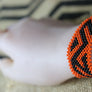 Art# K243 3+ inch. Original Kayapo Traditional Peyote stitch Beaded Bracelet from Brazil.