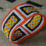 Art# K252 4.5+ inch. Original Kayapo Traditional Peyote stitch Beaded Bracelet from Brazil.