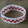 Art# K253 4+ inch. Original Kayapo Traditional Peyote stitch Beaded Bracelet from Brazil.