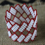 Art# K255 3 inch. Original Kayapo Traditional Peyote stitch Beaded Bracelet from Brazil.