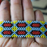Art# K257 3+ inch. Original Kayapo Traditional Peyote stitch Beaded Bracelet from Brazil.