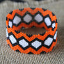 Art# K258 3.5 inch. Original Kayapo Traditional Peyote stitch Beaded Bracelet from Brazil.