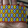 Art# K259 4 inch. Original Kayapo Traditional Peyote stitch Beaded Bracelet from Brazil.