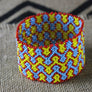 Art# K259 4 inch. Original Kayapo Traditional Peyote stitch Beaded Bracelet from Brazil.