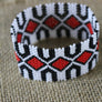Art# K261 3+ inch. Original Kayapo Traditional Peyote stitch Beaded Bracelet from Brazil.