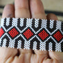 Art# K261 3+ inch. Original Kayapo Traditional Peyote stitch Beaded Bracelet from Brazil.