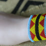 Art# K262 3.5 inch. Original Kayapo Traditional Peyote stitch Beaded Bracelet from Brazil.
