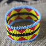Art# K262 3.5 inch. Original Kayapo Traditional Peyote stitch Beaded Bracelet from Brazil.