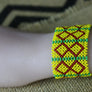 Art# K265 3+ inch. Original Kayapo Traditional Peyote stitch Beaded Bracelet from Brazil.