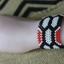 Art# K266 3.5+ inch. Original Kayapo Traditional Peyote stitch Beaded Bracelet from Brazil.