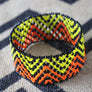 Art# K269 4+ inch. Original Kayapo Traditional Peyote stitch Beaded Bracelet from Brazil.