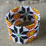 Art# K273 3+ inch. Original Kayapo Traditional Peyote stitch Beaded Bracelet from Brazil.