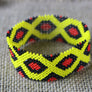 Art# K274 3+ inch. Original Kayapo Traditional Peyote stitch Beaded Bracelet from Brazil.