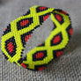 Art# K274 3+ inch. Original Kayapo Traditional Peyote stitch Beaded Bracelet from Brazil.