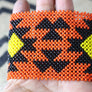 Art# K278 3.5 inch. Original Kayapo Traditional Peyote stitch Beaded Bracelet from Brazil.