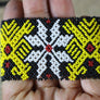 Art# K280 3+ inch. Original Kayapo Traditional Peyote stitch Beaded Bracelet from Brazil.