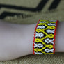 Art# K281 3+ inch. Original Kayapo Traditional Peyote stitch Beaded Bracelet from Brazil.