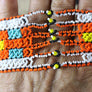 Art# K282 4 inch. Original Kayapo Traditional Peyote stitch Beaded Bracelet from Brazil.