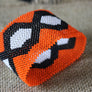 Art# K289 3+ inch. Original Kayapo Traditional Peyote stitch Beaded Bracelet from Brazil.