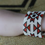 Art# K292 3+ inch. Original Kayapo Traditional Peyote stitch Beaded Bracelet from Brazil.