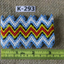 Art# K293 3+ inch. Original Kayapo Traditional Peyote stitch Beaded Bracelet from Brazil.