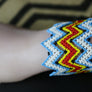 Art# K293 3+ inch. Original Kayapo Traditional Peyote stitch Beaded Bracelet from Brazil.