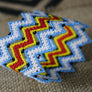 Art# K293 3+ inch. Original Kayapo Traditional Peyote stitch Beaded Bracelet from Brazil.
