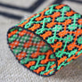 Art# K295 3+ inch. Original Kayapo Traditional Peyote stitch Beaded Bracelet from Brazil.