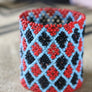 Art# K297 3+ inch. Original Kayapo Traditional Peyote stitch Beaded Bracelet from Brazil.