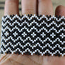 Art# K300 3.5+ inch. Original Kayapo Traditional Peyote stitch Beaded Bracelet from Brazil.