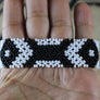 Art# K303 3.5+ inch. Original Kayapo Traditional Peyote stitch Beaded Bracelet from Brazil.