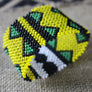 Art# K309 3+ inch. Original Kayapo Traditional Peyote stitch Beaded Bracelet from Brazil.