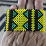 Art# K309 3+ inch. Original Kayapo Traditional Peyote stitch Beaded Bracelet from Brazil.