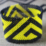 Art# K310 4+ inch. Original Kayapo Traditional Peyote stitch Beaded Bracelet from Brazil.
