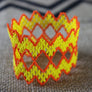 Art# K313 3+ inch. Original Kayapo Traditional Peyote stitch Beaded Bracelet from Brazil.