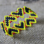 Art# K317 2.5+ inch. Original Kayapo Traditional Peyote stitch Beaded Bracelet from Brazil.