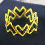 Art# K317 2.5+ inch. Original Kayapo Traditional Peyote stitch Beaded Bracelet from Brazil.