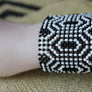 Art# K319 3.5+ inch. Original Kayapo Traditional Peyote stitch Beaded Bracelet from Brazil
