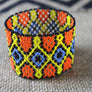 Art# K321  3 inch. Original Kayapo Traditional Peyote stitch Beaded Bracelet from Brazil