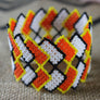 Art# K323 3.5 inch. Original Kayapo Traditional Peyote stitch Beaded Bracelet from Brazil